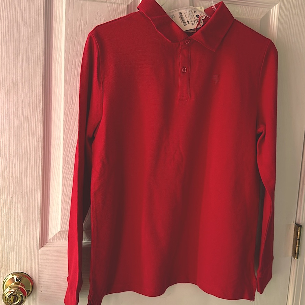 Zara Boys long sleeves polo shirt , size 13-14. Red colour NWT.